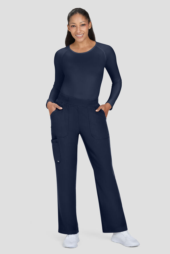 koi Next Gen Jump Start Women's 7-Pocket STRETCH Boot Cut Cargo Scrub Pants - Navy - 4