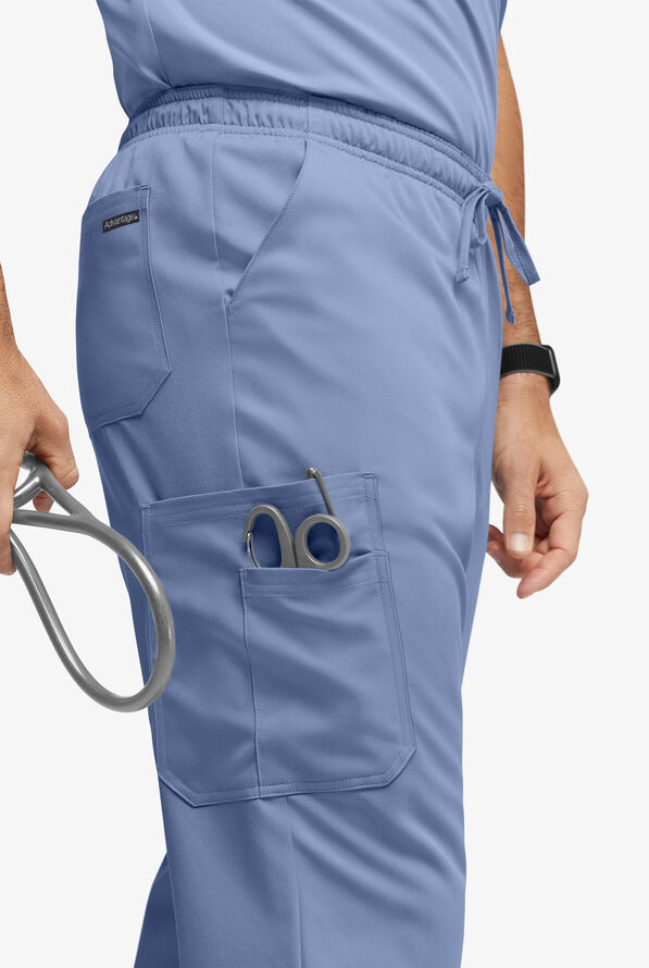 Advantage STRETCH Men's 6-Pocket Cargo Scrub Pants - Ceil Blue - 2