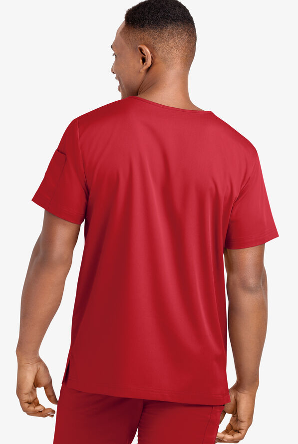 Advantage STRETCH Men's 4-Pocket V-Neck Scrub Top - Red - 4