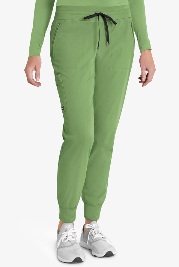 Grey's Anatomy by Barco Spandex STRETCH Eden Women's 5-Pocket Cargo Jogger Scrub Pants - Sweet Basil - 1
