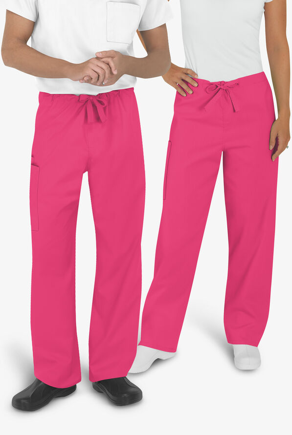 UA Best Buy Scrubs Unisex 3-Pocket Drawstring Pant - Fuchsia - 2