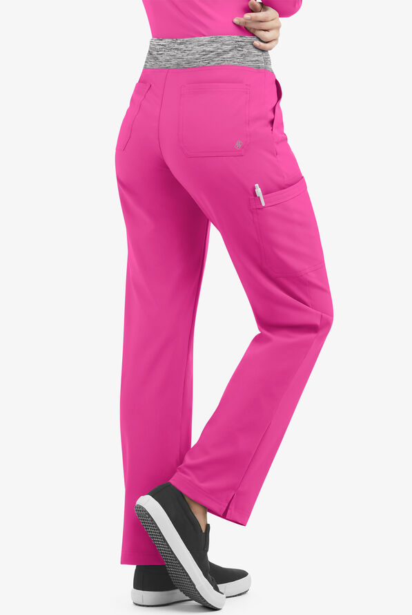 Pantalón médico Easy STRETCH tall Sienna estilo yoga con 5 bolsillos para mujer - Glam Pink/Silver Melange - 2