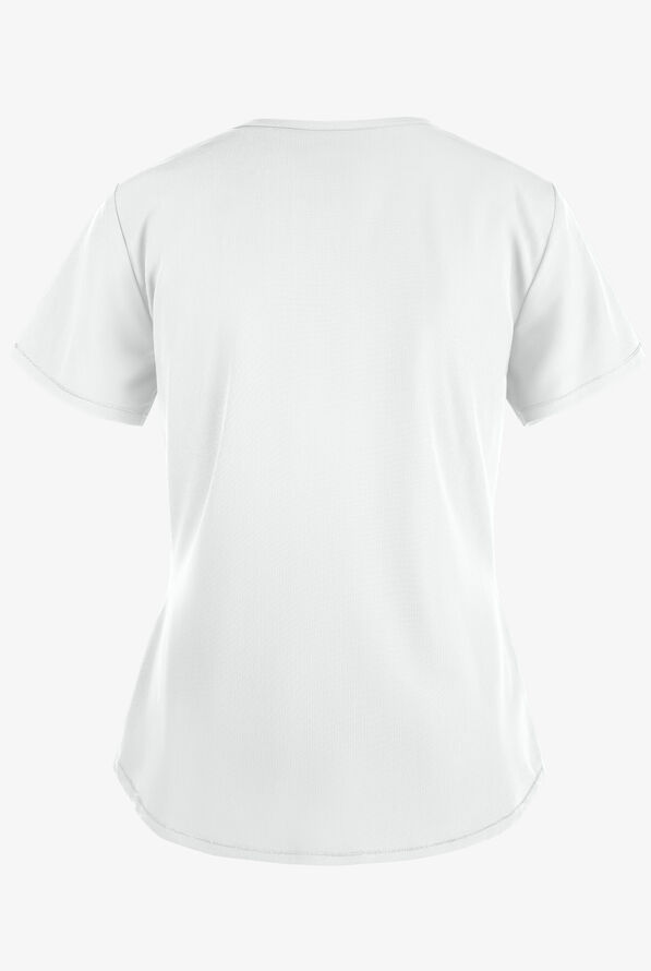 Skechers by Barco Breeze Women's 3-Pocket STRETCH V-Neck Scrub Top - White - 3