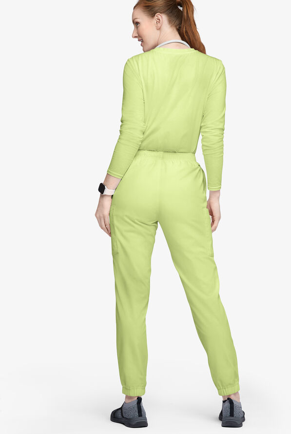 Butter-Soft Originals Women's 7-Pocket Tapered Jogger Cargo Scrub Pants - Petite - Cool Matcha - 3