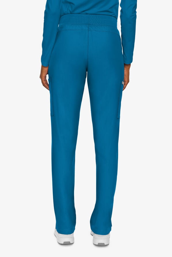 Med Couture Insight Women's 4-Pocket Zipper Cargo Pocket Scrub Pants - Ocean Abyss - 4