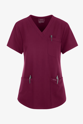 Blusa m&eacute;dica Cherokee Workwear Originals Ultra con cuello en V y 3 bolsillos para mujer
