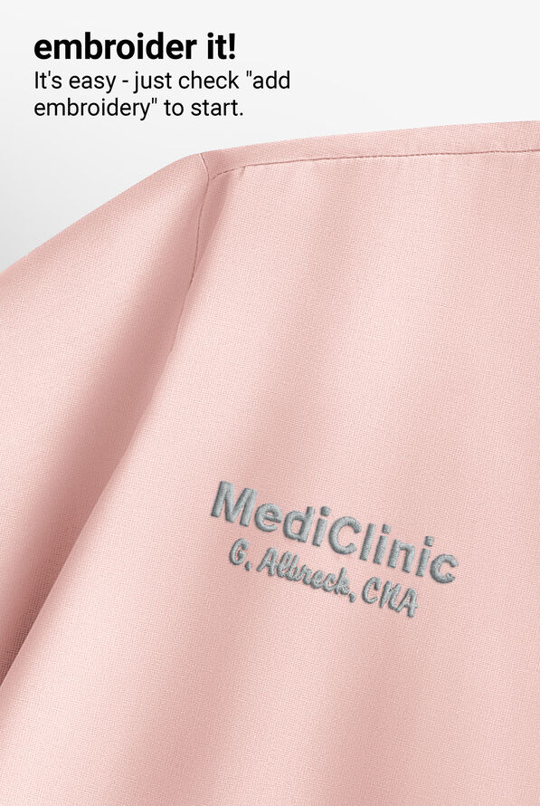 Blusa m&eacute;dica ReSurge by Butter-Soft con cuello en V y 6 bolsillos para mujer **Ligeramente IRREGULAR** - Sweet Pink - 8