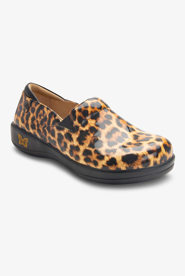 Alegria Keli Slip On Leopard Print Nursing Shoes, Nursing Clogs