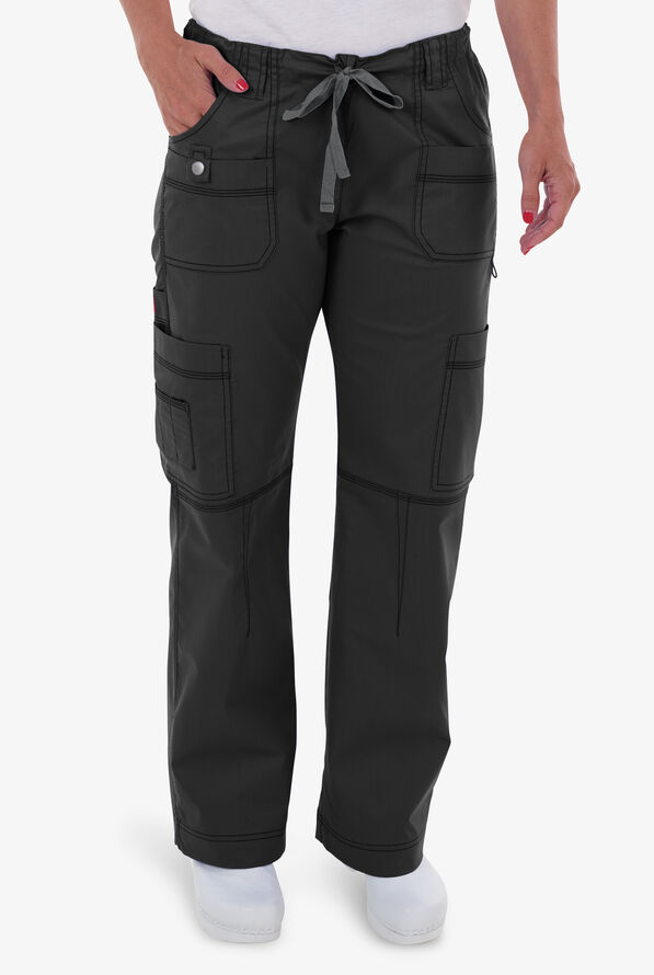 Dickies Gen Flex Youtility Women's 9-Pocket STRETCH Cargo Scrub Pants - Black - 1