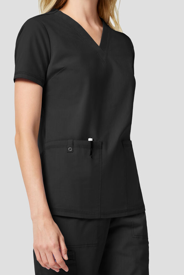 Dickies Forge Women's 2-Pocket V-Neck Scrub Top - Black - 2