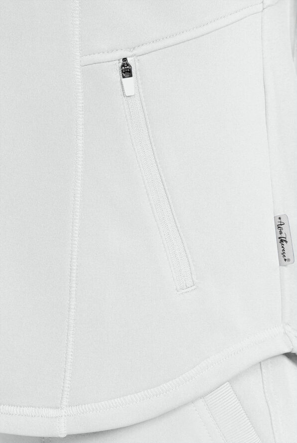 Chaqueta m&eacute;dica Zavate Ava Therese Megan de felpa con 2 bolsillos para mujer - White - 3