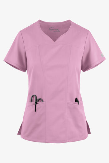 Blusa m&eacute;dica UA Butter-Soft STRETCH con escote coraz&oacute;n y 4 bolsillos para mujer