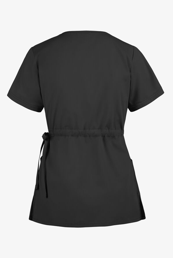 Solid Mock Wrap Scrub Top with Side TieUniform Advantage