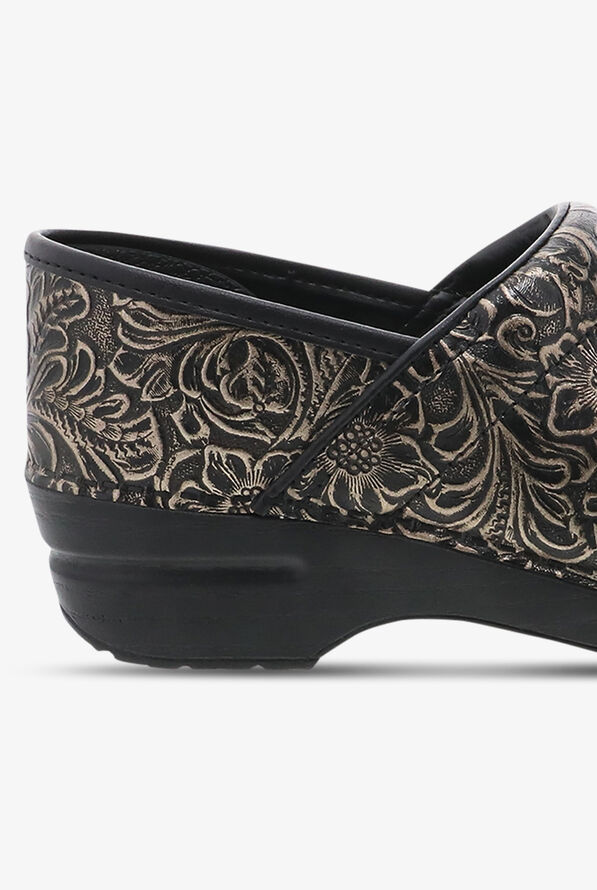 Dansko Women's Professional Black Antique Tooled Nursing Clogs - null - 5