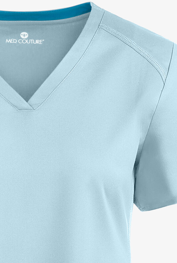 Med Couture Touch VNeck Shirttail Scrub Top, Stretch Scrubs