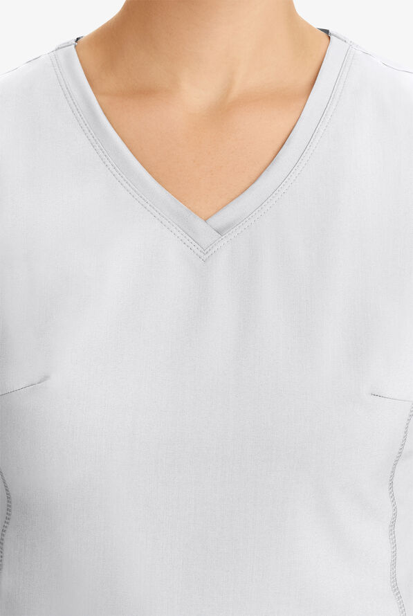 Healing Hands Purple Label Juliet Women's 2-Pocket STRETCH Princess Seam Scrub Top - White - 5