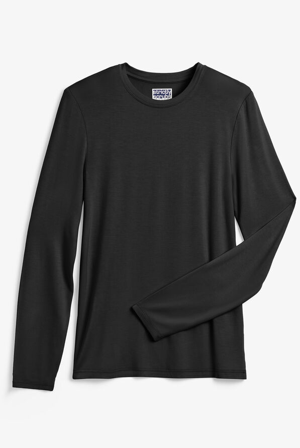 Strictly Scrubs STRETCH Women's Long Sleeve Knit Underscrub - Black - 1