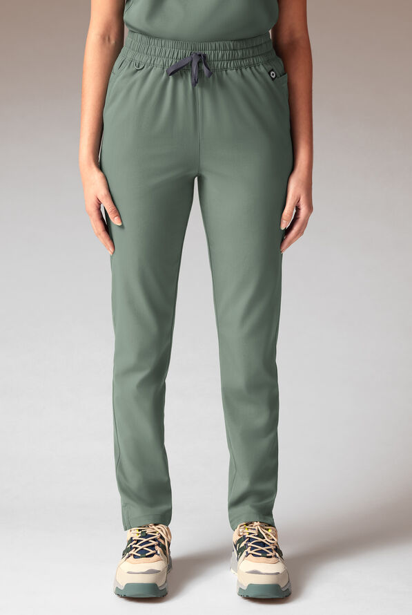 Hypothesis A-D All Duty Women’s 6-Pocket Slim Straight-Leg Scrub Pant - Mineral - 1