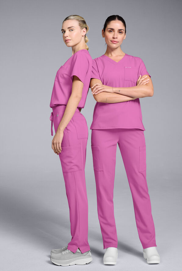 Hypothesis Women's Base 7-Pocket Straight Leg Cargo Scrub Pant - Tall - Magneta - 3