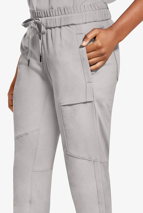 Healing Hands 360 Naya Women's 6-Pocket STRETCH Elastic Jogger Drawstring Scrub Pants - Silverstone - 2