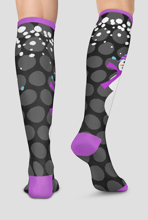 Calcetines de compresión Cherokee Snowman Love para mujer - 10-15 mmHG - null - 2