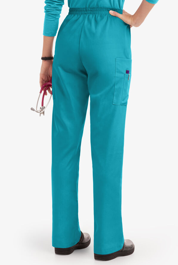 UA Best Buy Scrubs Women's 3-Pocket Elastic Waist Tapered Pants - Teal - 2