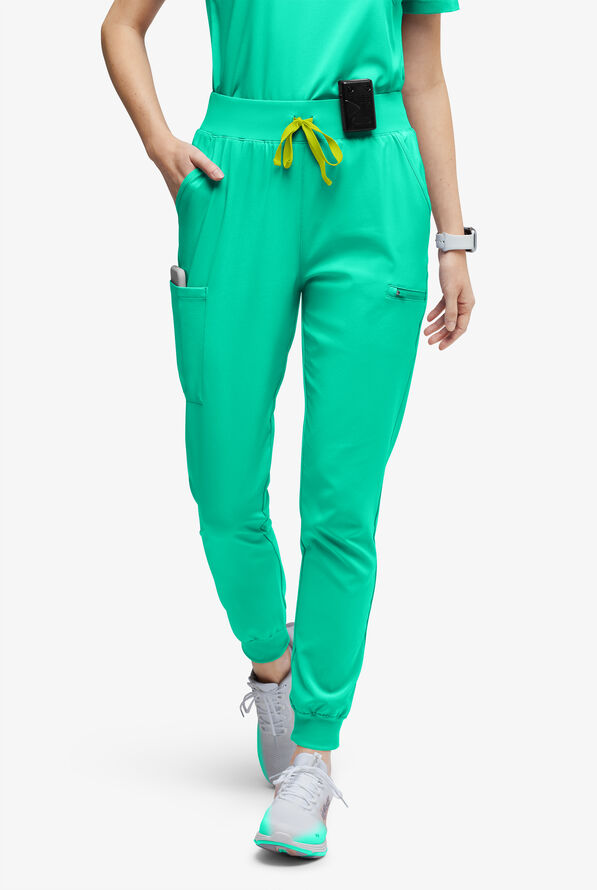 Easy STRETCH Olivia Women's 7-Pocket Slim Leg Jogger Scrub Pants - Dynasty Green - 1