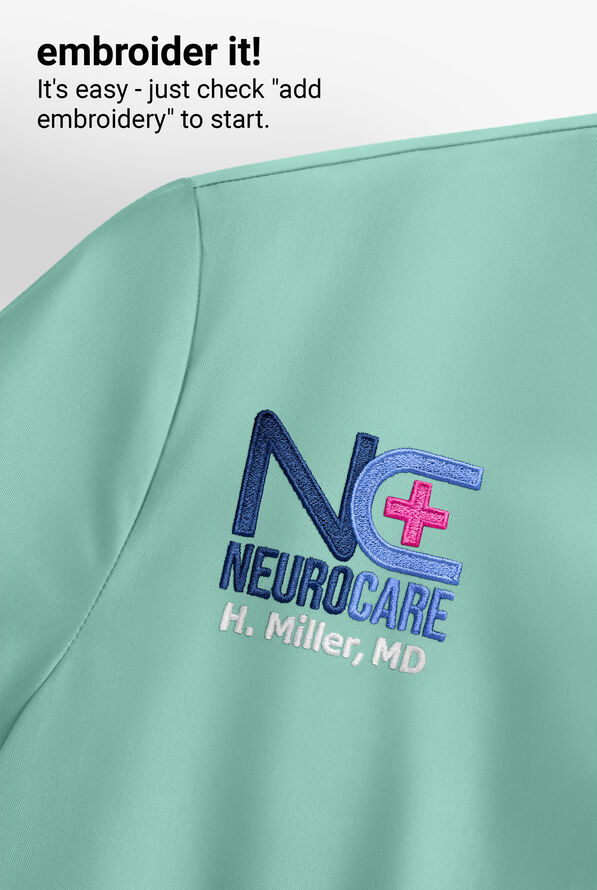 Butter-Soft Originals Women's 3-Pocket Mock Wrap Scrub Top - Water Mint - 5