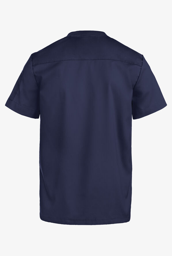 Advantage STRETCH Men's 2-Pocket Short Sleeve Henley Scrub Top - Navy - 5