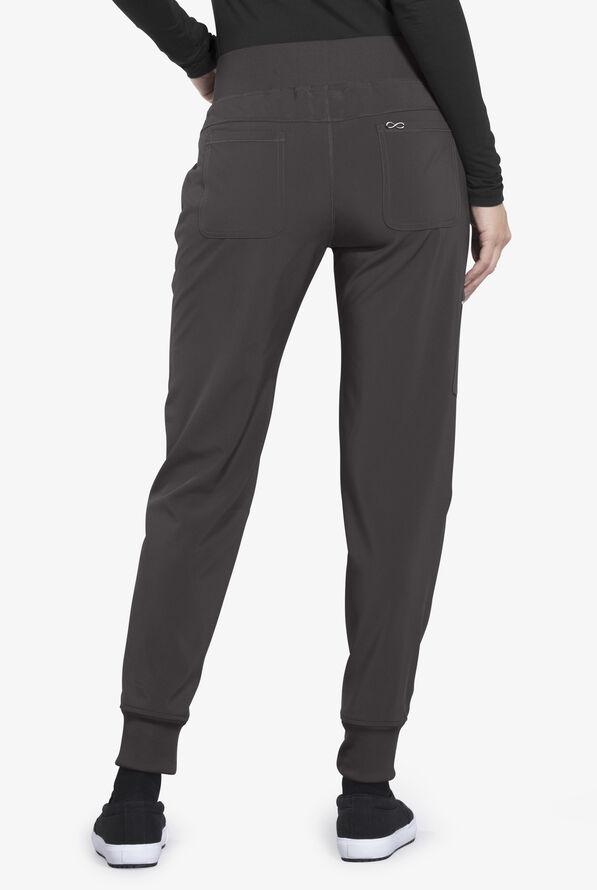 Infinity Women's 5-Pocket STRETCH Tapered Jogger Cargo Scrub Pants - Pewter - 2