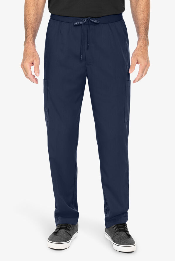 Med Couture RothWear Men's 6-Pocket STRETCH Cargo Straight Leg Scrub Pants - Navy - 1