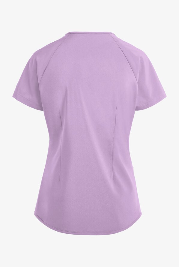 Easy STRETCH Cara Women's 4-Pocket Raglan Scrub Top - Amethyst Mist - 4