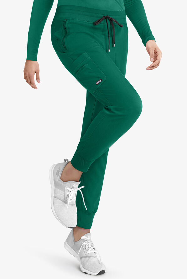 Pantal&oacute;n m&eacute;dico Grey's Anatomy Spandex Stretch estilo cargo jogger con 5 bolsillos para mujer - Hunter - 4