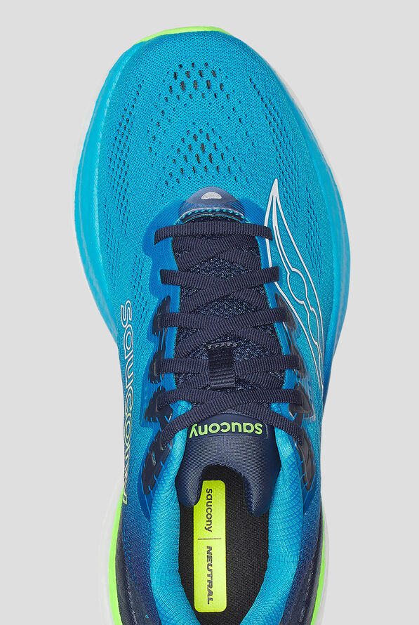 Saucony Men's Ride 19 Cobalt / Slime Athletic Lace Up Shoes - null - 2