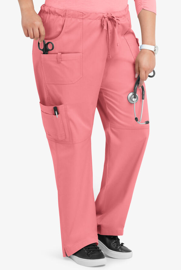 Pantal&oacute;n m&eacute;dico Butter-Soft STRETCH Petite con cord&oacute;n y 10 bolsillos para mujer - Guava Fizz - 4
