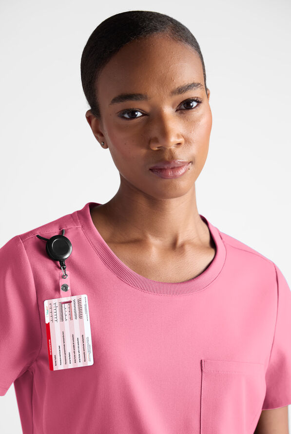 Blusa m&eacute;dica Grey's Anatomy by Barco Emerge STRETCH con cuello redondo y 1 bolsillo para mujer - Glow Pink - 6