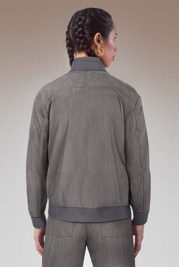 Hypothesis Base Women's 3-Pocket Relaxed Fit Zip Front Scrub Jacket - Graphite - 2