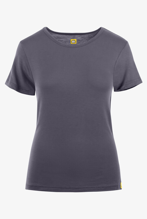 Wink Layers Women's STRETCH Silky Short Sleeve Knit Underscrub - Pewter - 1