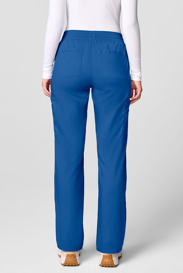 Cherokee Workwear Revolution Women's 12-Pocket STRETCH Drawstring Straight pant - Petite - Royal - 2