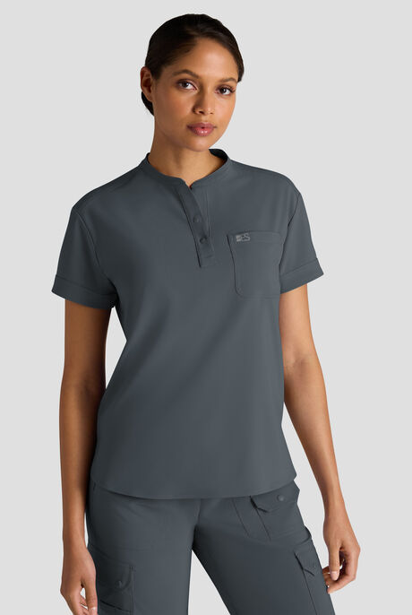 Easy STRETCH Bella Women's 1-Pocket Henley Scrub Top