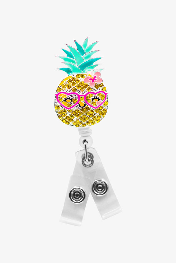 Outside the Box Pineapple Sparkle & Shine Retractable ID Badge Holder - null - 1