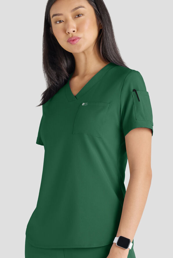 Conjunto de uniforme m&eacute;dico Easy STRETCH con 10 bolsillos para mujer - Hunter - 9