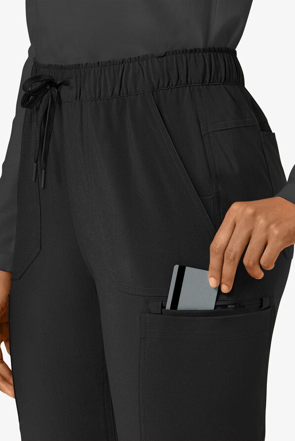 Carhartt Cross-Flex Force Women's 6-Pocket STRETCH Convertible Drawstring Cargo Scrub Pants - Petite - Black - 3