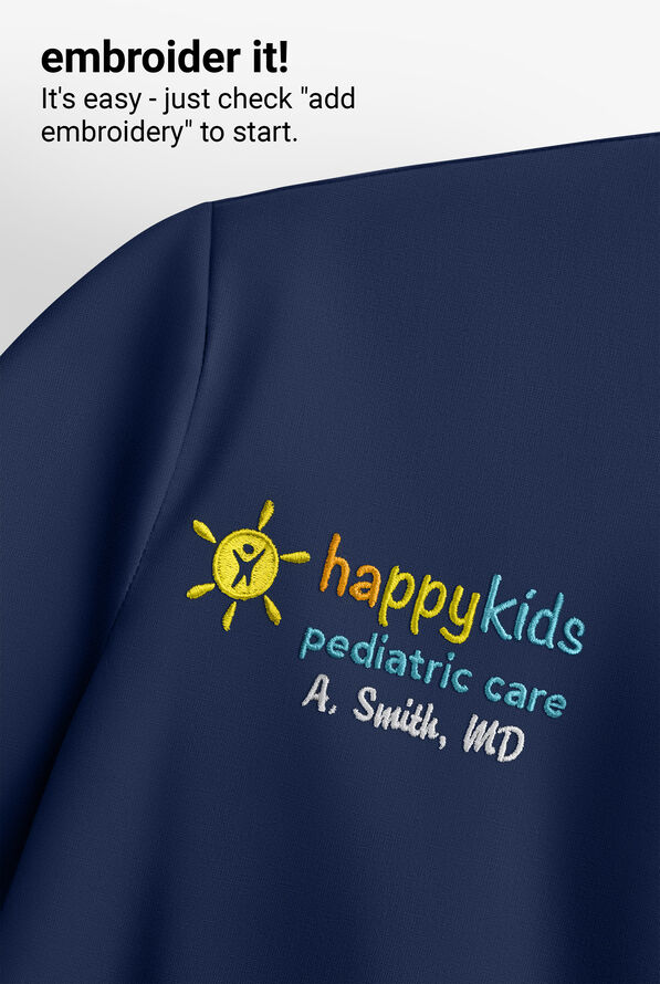 Butter-Soft STRETCH Women's 5-Pocket Short Sleeve V-Neck with Sport Trim Detail Scrub Top - Navy - 9