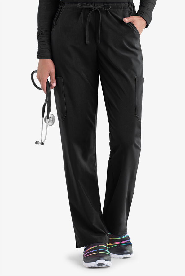 Strictly Scrubs Eden Women's 4-Pocket Drawstring Scrub Pants - Opal Black - 1