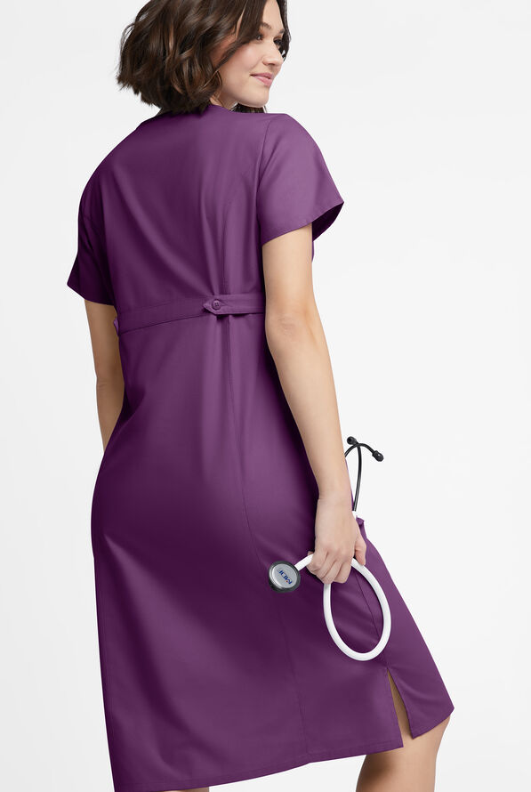 Butter-Soft Originals Women's 4- Pocket V-Neck Empire Waist Dress - Eggplant - 3