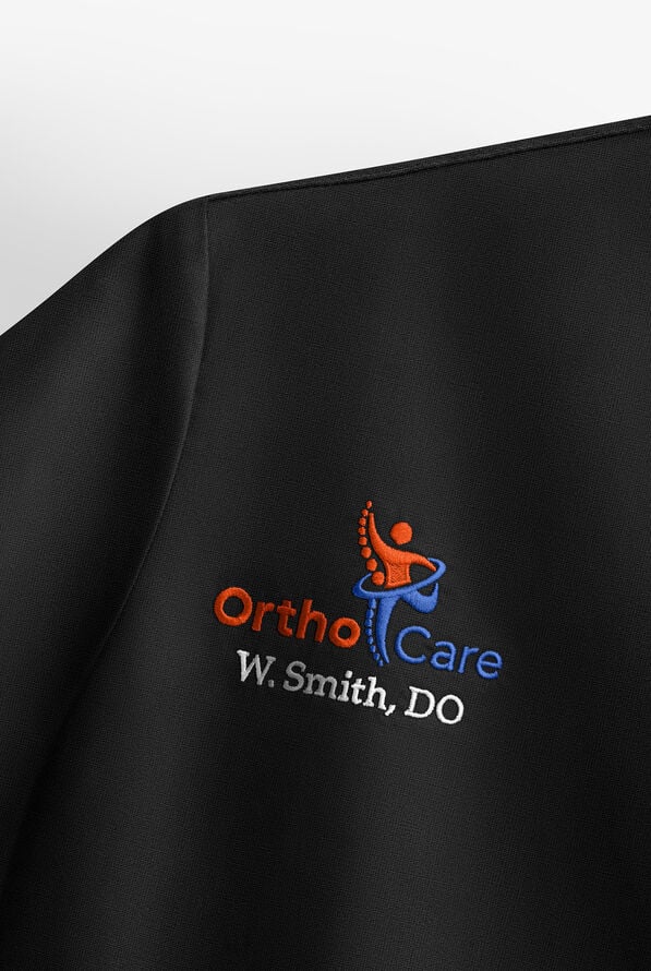 koi Solis Trinity Women's 1-Pocket STRETCH Banded Bottom Split V-Neck Scrub Top - Black - 3