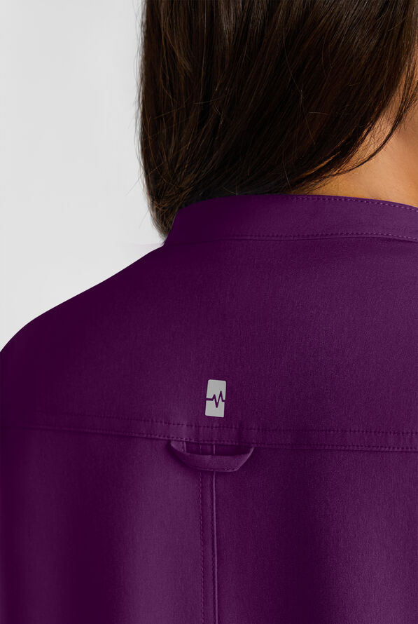Easy STRETCH Bella Women's 1-Pocket Henley Scrub Top - Eggplant - 5