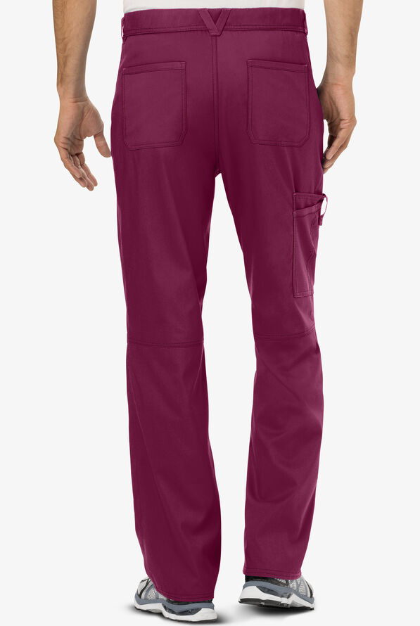 Cherokee Workwear Revolution Men's 7-Pocket STRETCH Cargo Scrub Pants - Wine - 2