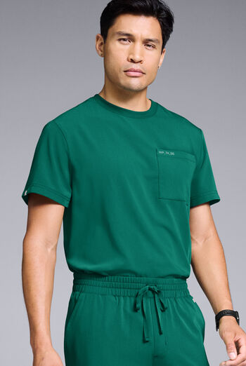 Camisa m&eacute;dica Hypothesis S-R Shift Ready con cuello redondeado y 1 bolsillo para hombre